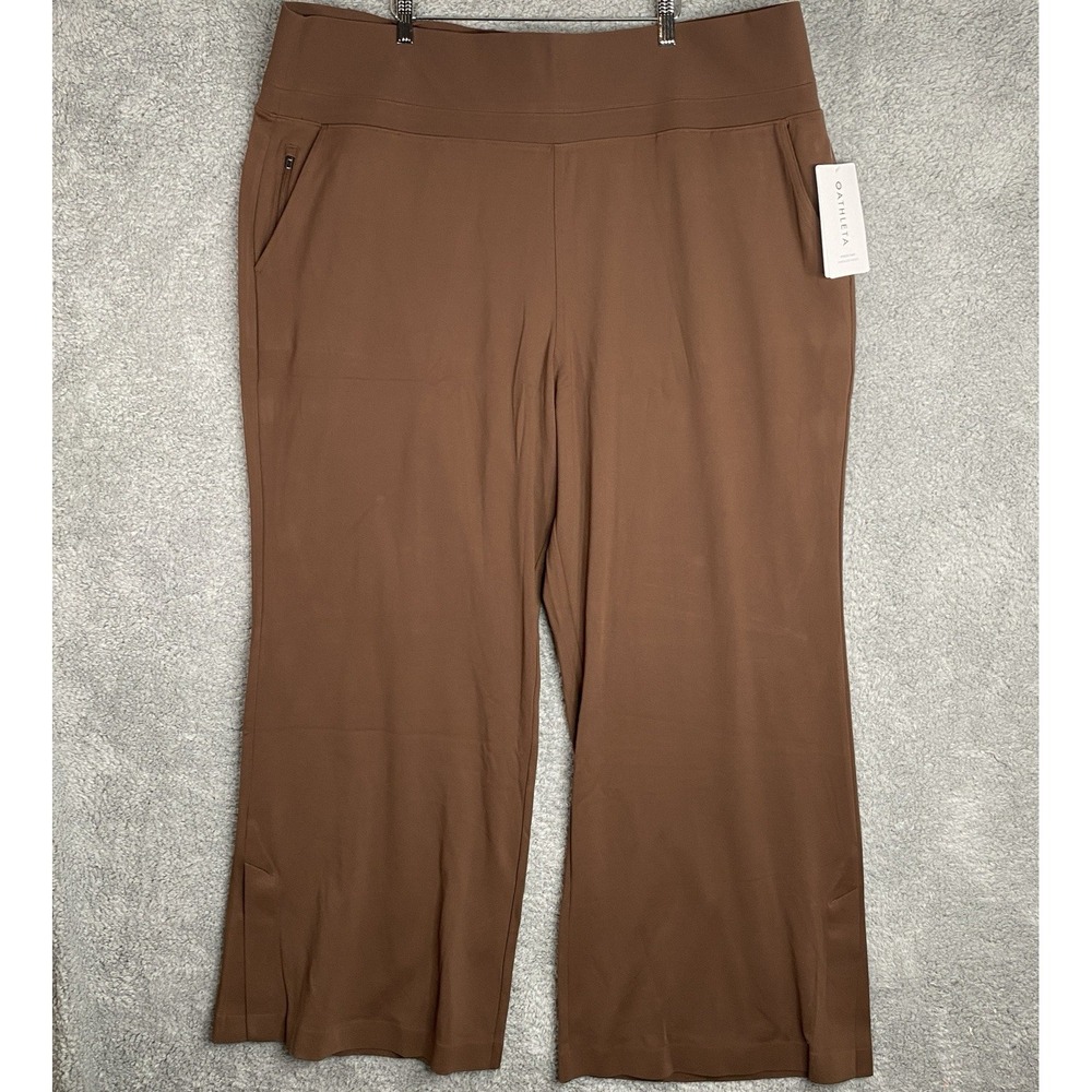 Athleta Venice Wide Leg Stretch Pant Size 3X Brown #882675 Travel Leisure Gym - Picture 1 of 16